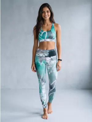 Dámské dlouhé legíny premium ALTISPORT VOJ/ALW017LEG01 TYRKYSOVÁ