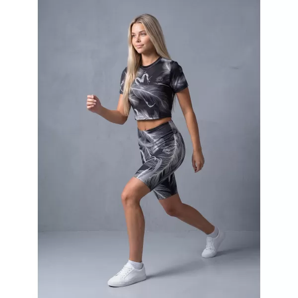  Dámské legíny nad kolena premium ALTISPORT VOJ/ALW001LEG02 ČERNÁ/ŠEDÁ 