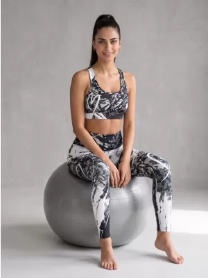 Dámské dlouhé legíny premium ALTISPORT VOJ/ALW018LEG01 ČERNOBÍLÁ