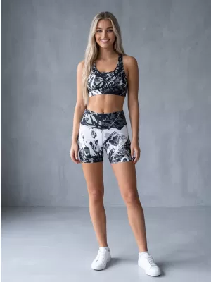 Dámské krátké legíny premium ALTISPORT VOJ/ALW018LEG03 ČERNOBÍLÁ