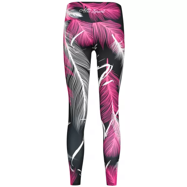  Dámské dlouhé legíny premium ALTISPORT VOJ/ALW001LEG01 ČERNÁ/RŮŽOVÁ 