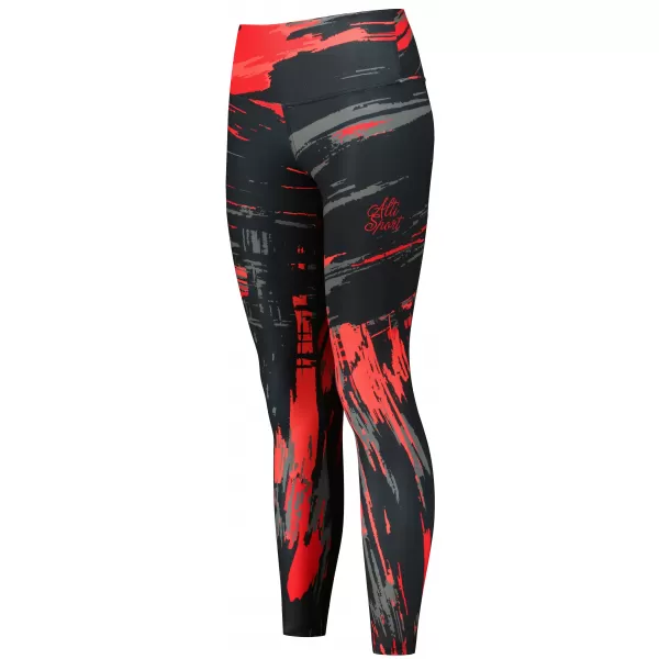  Dámské dlouhé legíny premium ALTISPORT VOJ/ALW010LEG01 ČERNOČERVENÁ 