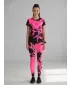 Dámské dlouhé legíny premium ALTISPORT VOJ/ALW012LEG01 ČERNÁ/RŮŽOVÁ FLUO