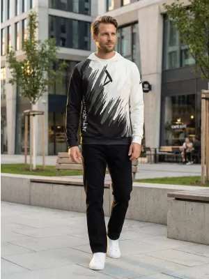 Pánská funkční mikina premium ALTISPORT VOJ/ALM006MI01 ČERNOBÍLÁ