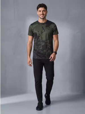 Pánské funkční triko premium plus ALTISPORT VOJ/ALM012TR02 ČERNÁ/ARMY
