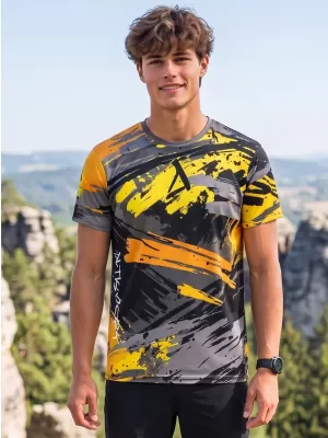 Pánské funkční triko premium ALTISPORT VOJ/ALM014TR01 ČERNOŽLUTÁ