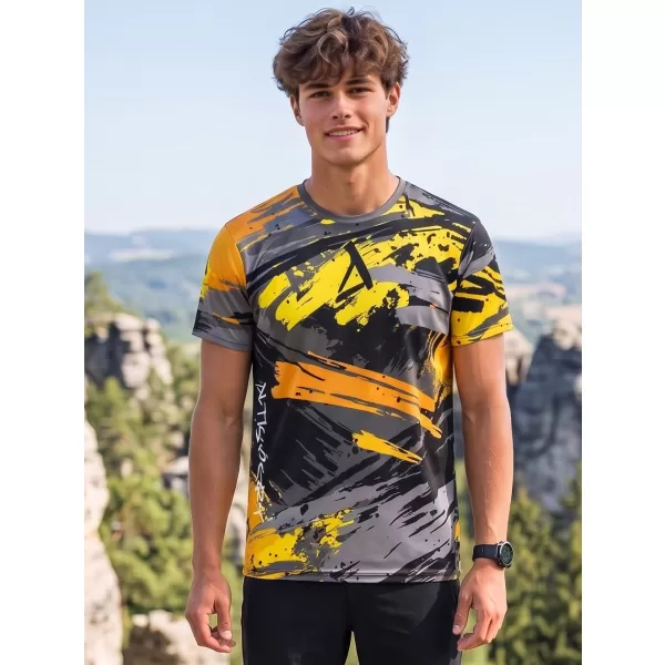  Pánské funkční triko premium ALTISPORT VOJ/ALM014TR01 ČERNOŽLUTÁ 