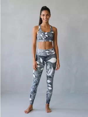 Dámské dlouhé legíny premium ALTISPORT VOJ/ALW020LEG01 ČERNOBÍLÁ