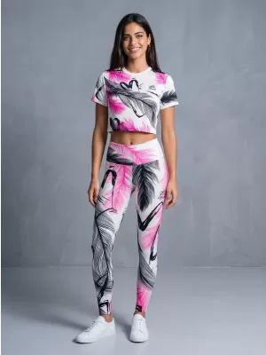 Dámské dlouhé legíny premium ALTISPORT VOJ/ALW001LEG01 BÍLORŮŽOVÁ