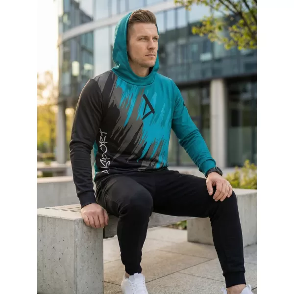  Pánská funkční mikina premium ALTISPORT VOJ/ALM006MI01 ČERNÁ/PETROLEJOVÁ 