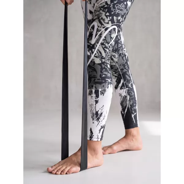  Dámské dlouhé legíny premium ALTISPORT VOJ/ALW018LEG01 ČERNOBÍLÁ 