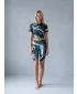 Dámské legíny nad kolena premium ALTISPORT VOJ/ALW001LEG02 ČERNÁ/TYRKYSOVÁ