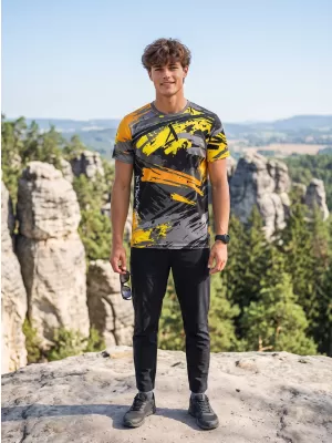 Pánské funkční triko premium ALTISPORT VOJ/ALM014TR01 ČERNOŽLUTÁ