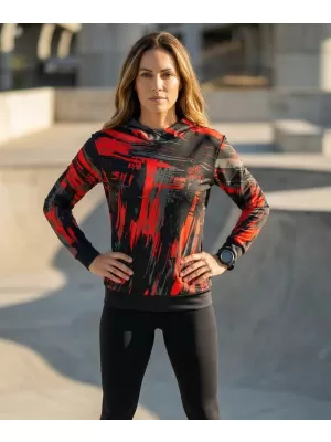 Dámská funkční mikina premium ALTISPORT VOJ/ALW010MI01 ČERNOČERVENÁ