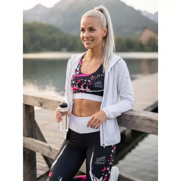  Dámská sportovní podprsenka premium ALTISPORT VOJ/ALW022POD01 ČERNORŮŽOVÁ 