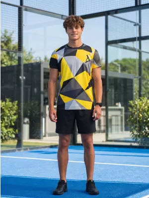 Pánské funkční triko premium plus ALTISPORT VOJ/ALM007TR02 ČERNOŽLUTÁ