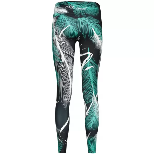  Dámské dlouhé legíny premium ALTISPORT VOJ/ALW001LEG01 ČERNÁ/TYRKYSOVÁ 