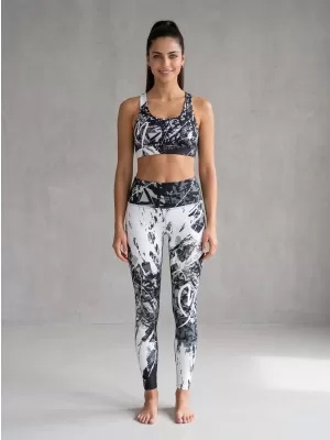 Dámské dlouhé legíny premium ALTISPORT VOJ/ALW018LEG01 ČERNOBÍLÁ