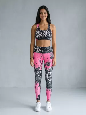 Dámské dlouhé legíny premium ALTISPORT VOJ/ALW018LEG01 ČERNORŮŽOVÁ