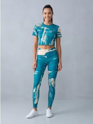 Dámské dlouhé legíny premium ALTISPORT VOJ/ALW010LEG01 PETROLEJOVÁ/HNĚDÁ