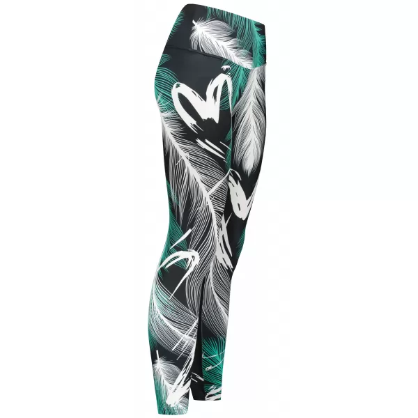  Dámské dlouhé legíny premium ALTISPORT VOJ/ALW001LEG01 ČERNÁ/TYRKYSOVÁ 