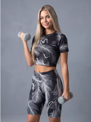 Dámské legíny nad kolena premium ALTISPORT VOJ/ALW001LEG02 ČERNÁ/ŠEDÁ