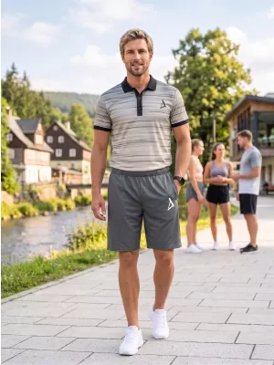 Pánské funkční kraťasy premium ALTISPORT VOJ/ALM013KRA01 ŠEDÁ
