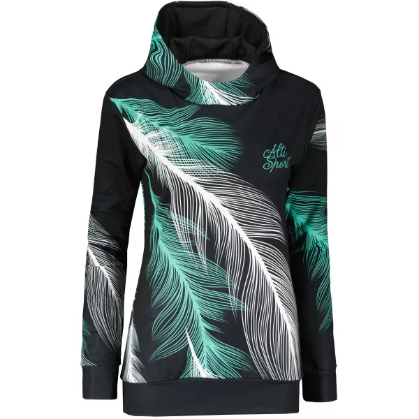  Dámská funkční mikina premium ALTISPORT VOJ/ALW001MI01 ČERNÁ/TYRKYSOVÁ 