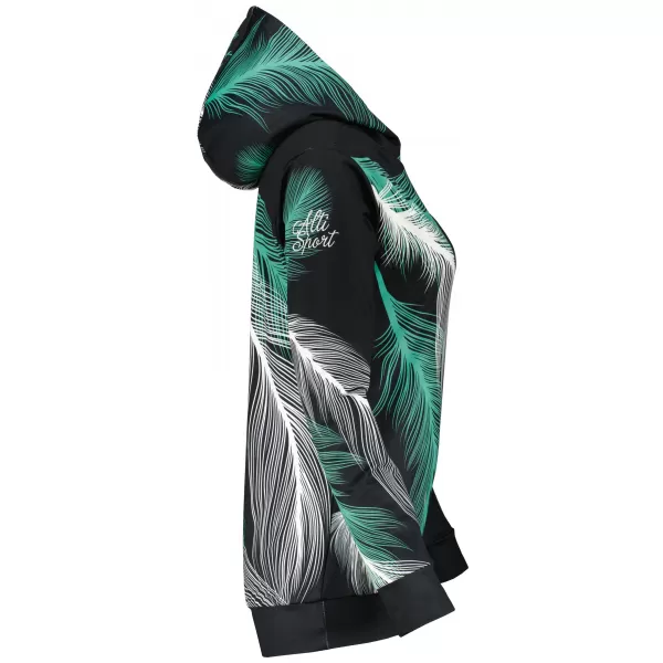  Dámská funkční mikina premium ALTISPORT VOJ/ALW001MI01 ČERNÁ/TYRKYSOVÁ 