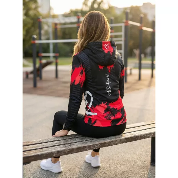  Dámská funkční mikina premium ALTISPORT VOJ/ALW027MI01 ČERNÁ/ČERVENÁ 