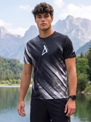 Pánské funkční tričko premium ALTISPORT VOJ/ALM028TR01 ČERNOBÍLÁ
