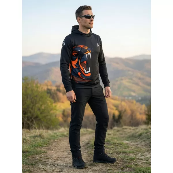  Pánská funkční mikina premium ALTISPORT VOJ/ALM029MI01 ČERNOORANŽOVÁ 