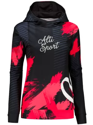 Dámská funkční mikina premium ALTISPORT VOJ/ALW027MI01 ČERNÁ/ČERVENÁ