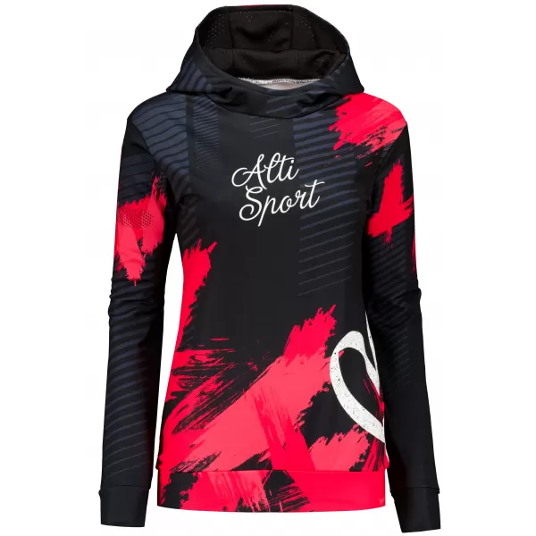  Dámská funkční mikina premium ALTISPORT VOJ/ALW027MI01 ČERNÁ/ČERVENÁ 