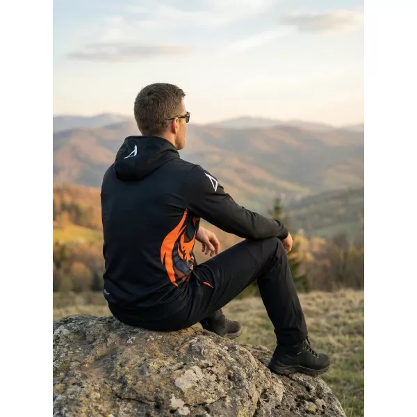  Pánská funkční mikina premium ALTISPORT VOJ/ALM029MI01 ČERNOORANŽOVÁ 