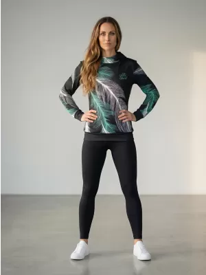 Dámská funkční mikina premium ALTISPORT VOJ/ALW001MI01 ČERNÁ/TYRKYSOVÁ