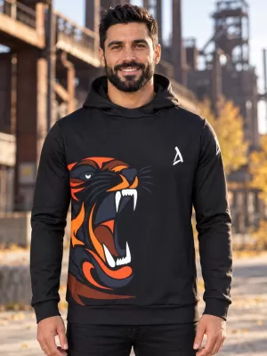Pánská funkční mikina premium ALTISPORT VOJ/ALM029MI01 ČERNOORANŽOVÁ