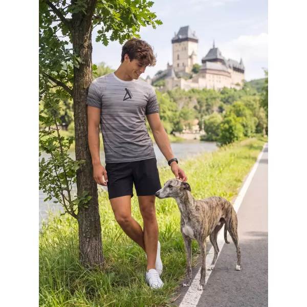  Pánské funkční triko premium ALTISPORT VOJ/ALM031TR01 ČERNOBÍLÁ 