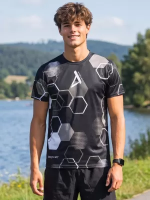 Pánské funkční tričko premium ALTISPORT VOJ/ALM037TR01 ČERNOBÍLÁ