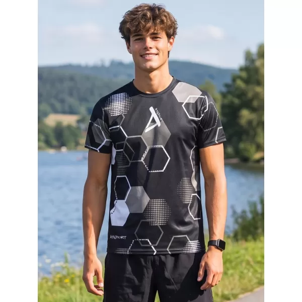  Pánské funkční tričko premium ALTISPORT  VOJ/ALM037TR01 ČERNOBÍLÁ 