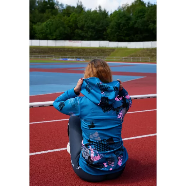  Dámská mikina premium ALTISPORT VOJ/ALW009MI01 EMERALD/SVĚTLE RŮŽOVÁ 