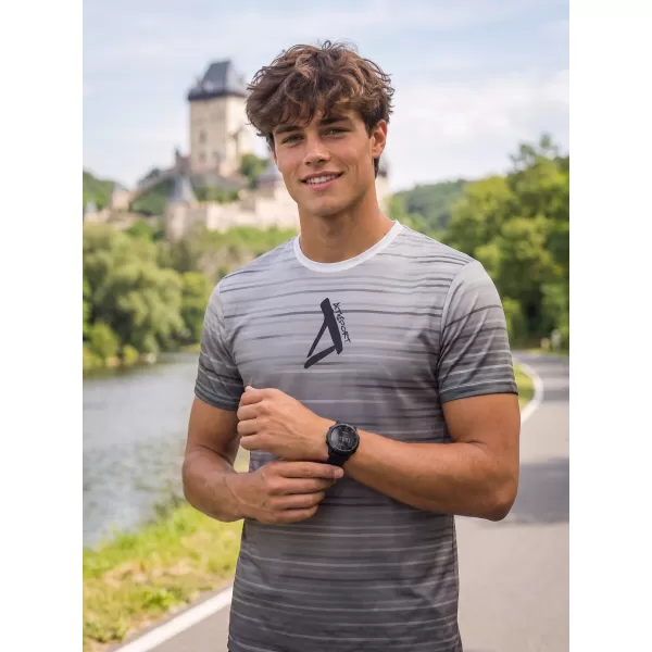  Pánské funkční triko premium ALTISPORT VOJ/ALM031TR01 ČERNOBÍLÁ 