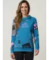 Dámská mikina premium ALTISPORT VOJ/ALW009MI01 EMERALD/SVĚTLE RŮŽOVÁ