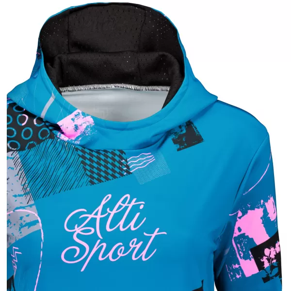  Dámská mikina premium ALTISPORT VOJ/ALW009MI01 EMERALD/SVĚTLE RŮŽOVÁ 