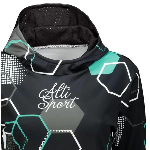  Dámská funkční mikina premium ALTISPORT VOJ/ALW037MI01 ČERNÁ/TYRKYSOVÁ 
