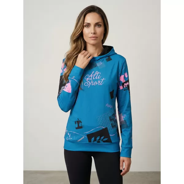  Dámská mikina premium ALTISPORT VOJ/ALW009MI01 EMERALD/SVĚTLE RŮŽOVÁ 