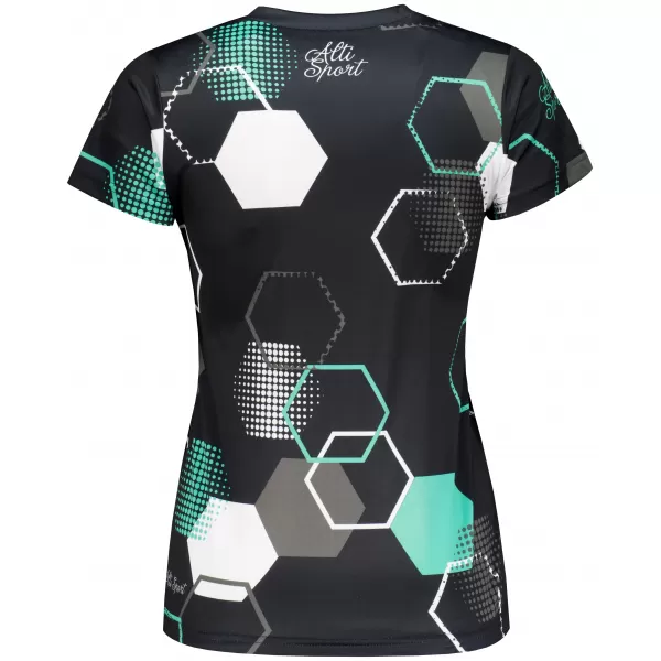  Dámské funkční tričko premium ALTISPORT VOJ/ALW037TR01 ČERNÁ/TYRKYSOVÁ 