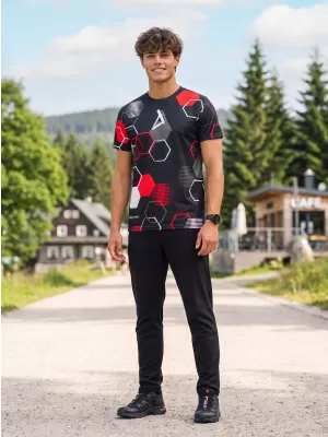 Pánské funkční tričko premium ALTISPORT VOJ/ALM037TR01 ČERNOČERVENÁ