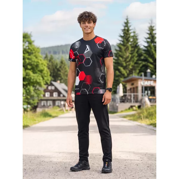  Pánské funkční tričko premium ALTISPORT  VOJ/ALM037TR01 ČERNOČERVENÁ 