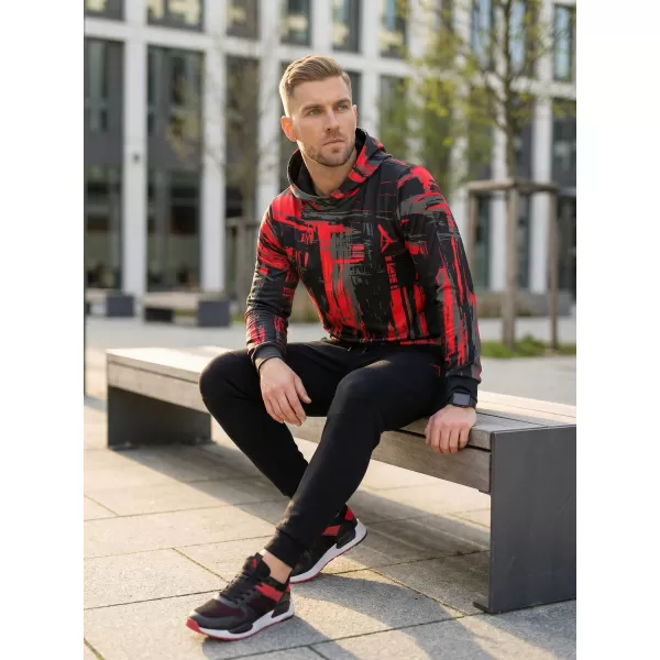 Pánská mikina premium ALTISPORT VOJ/ALM010MI01 ČERNOČERVENÁ 